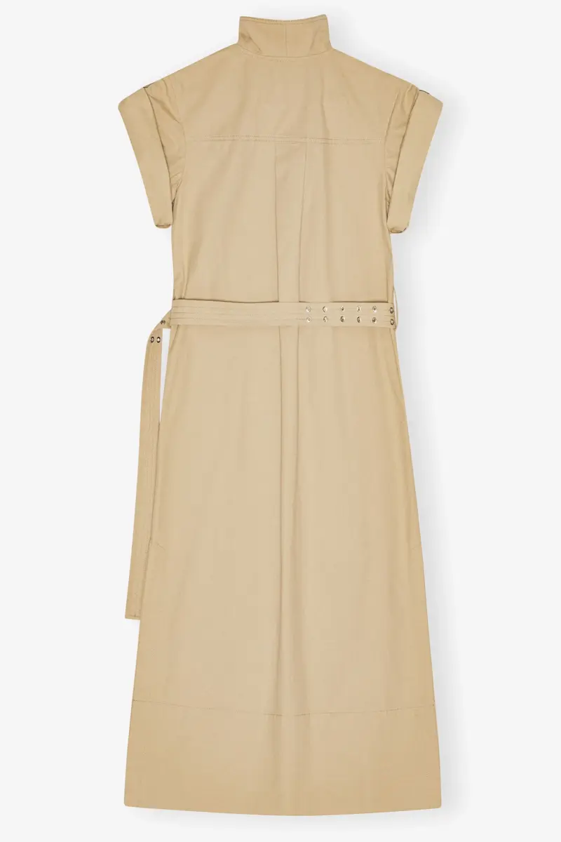 Beige Stretch Cotton Dress