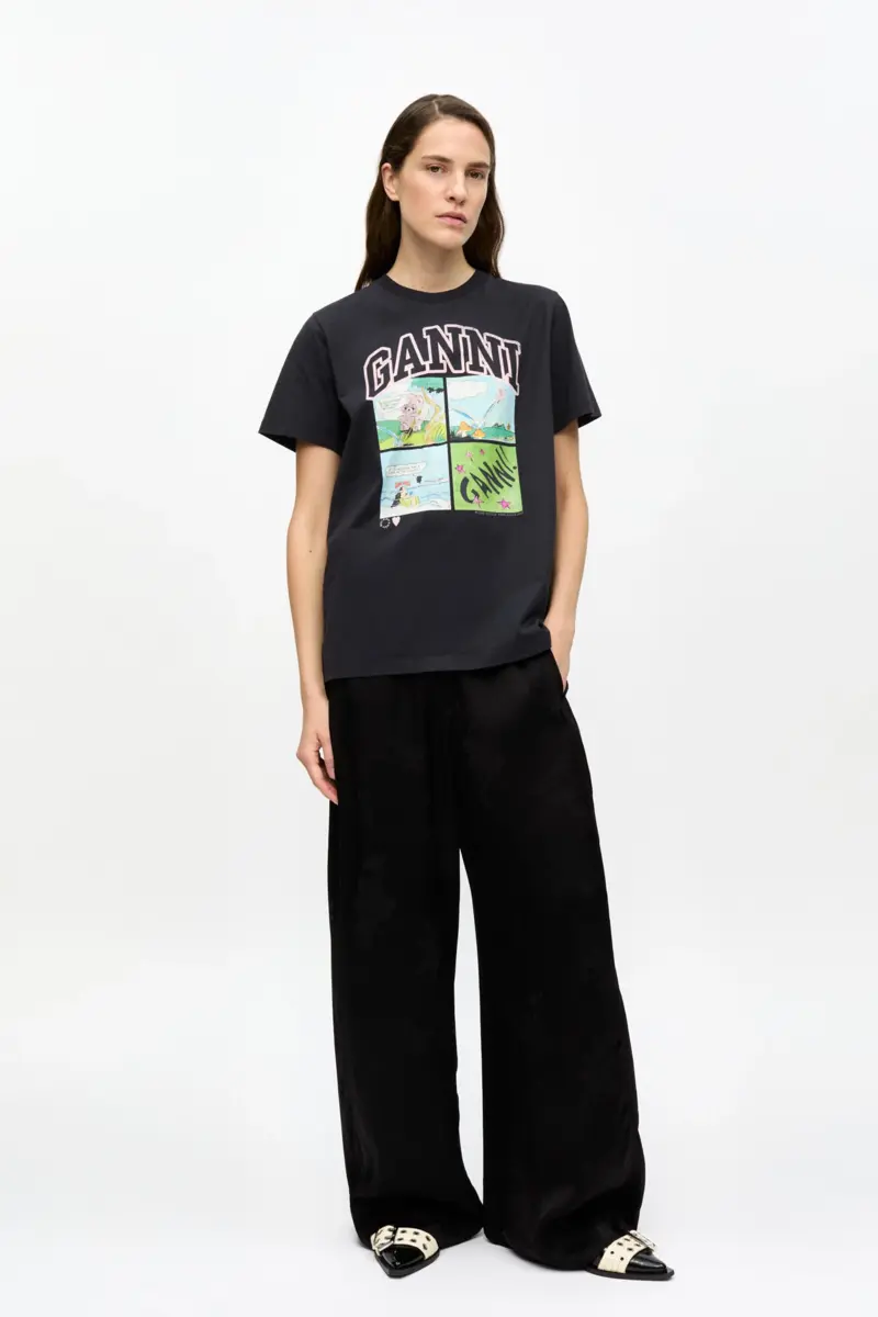 Black Basic Jersey Teddy Relaxed T-shirt