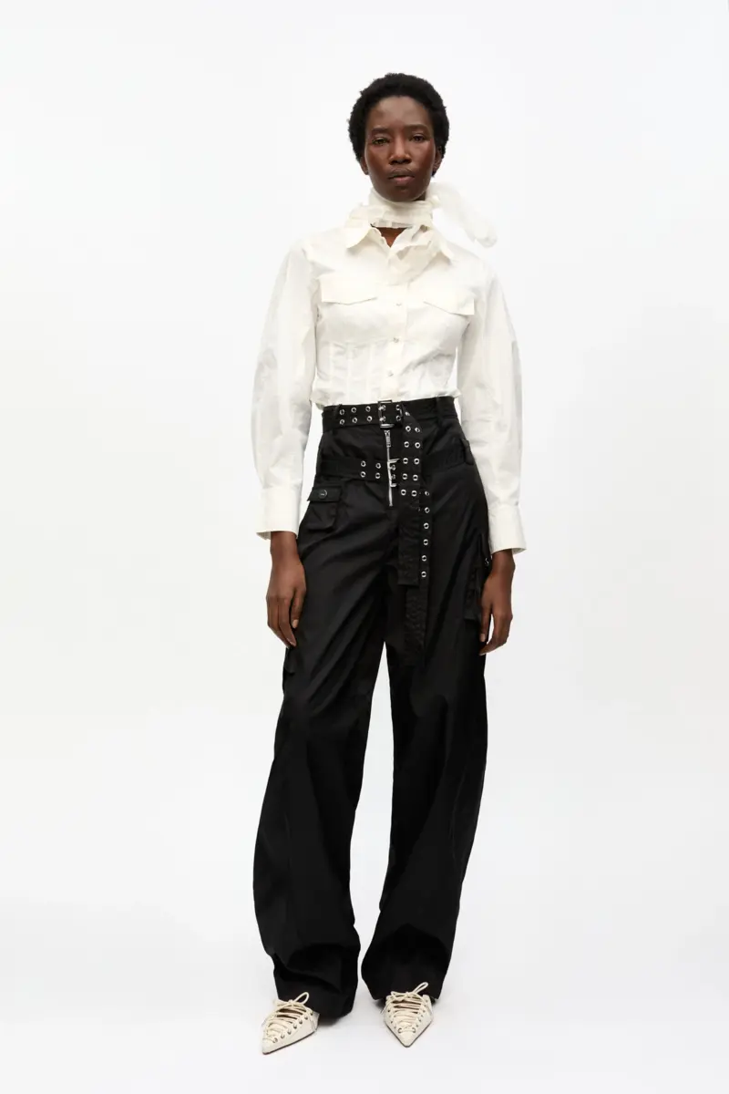 black duchesse nylon pocket trousers 1 - Black Duchesse Nylon Pocket Trousers