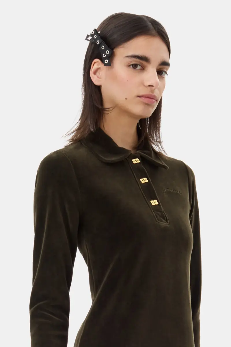 Black Eyelet Bow Barrette