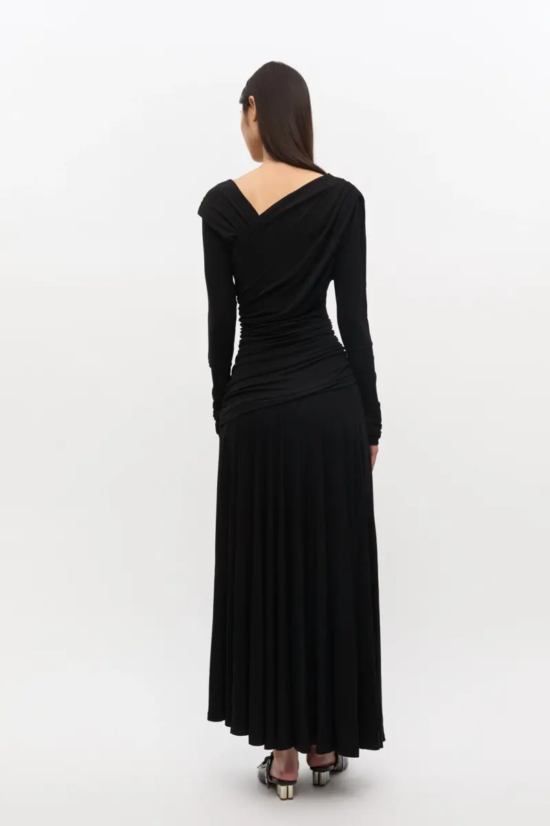 Black Ruched Dress