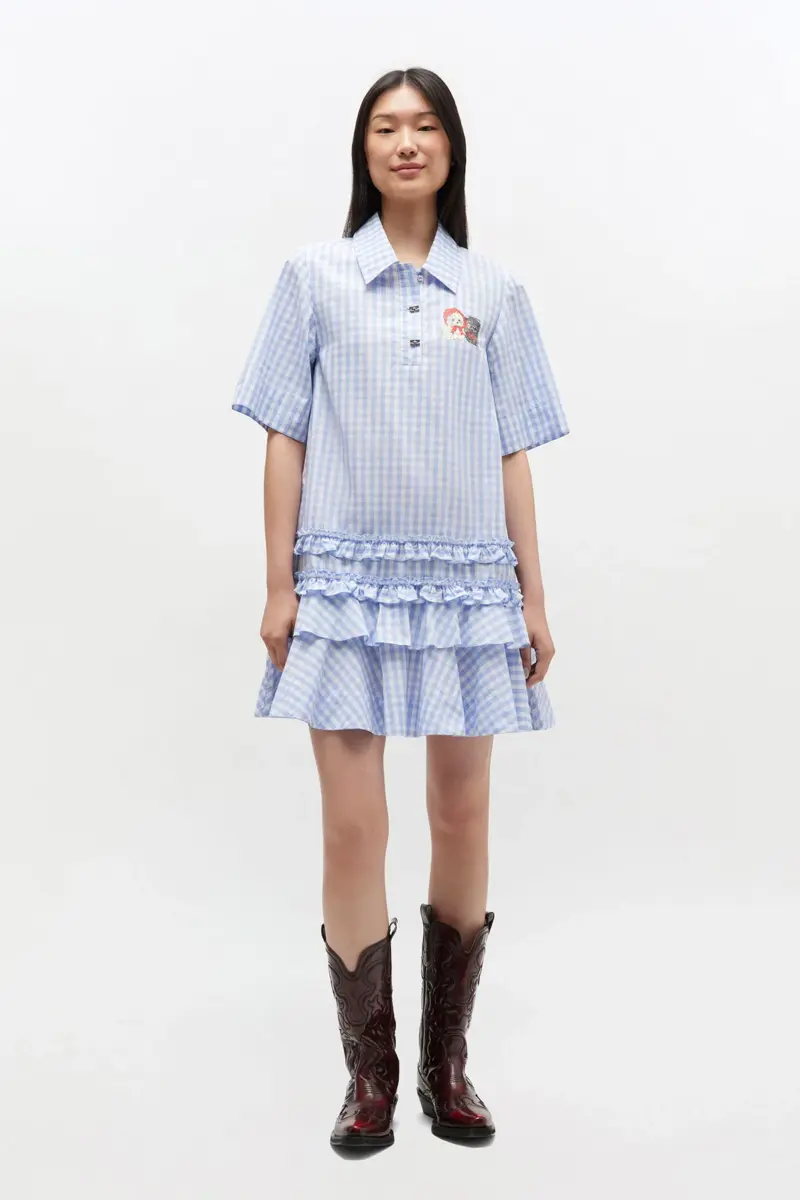 Blue Check Shirt Dress