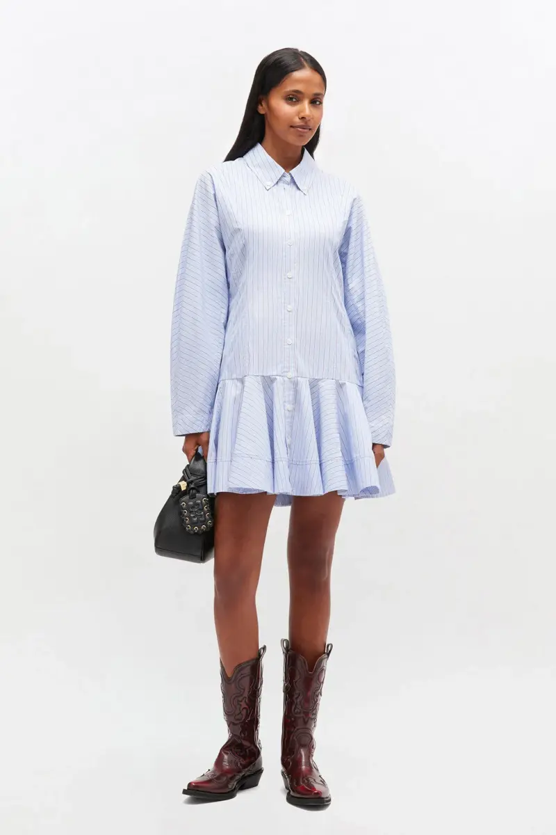 Blue Stripe Shirt Dress