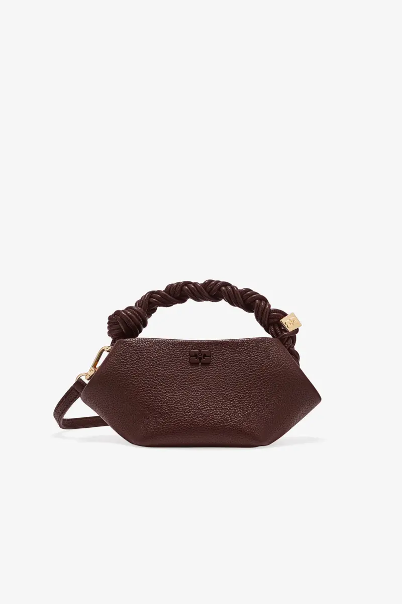 Brown Grained Mini GANNI Bou Bag