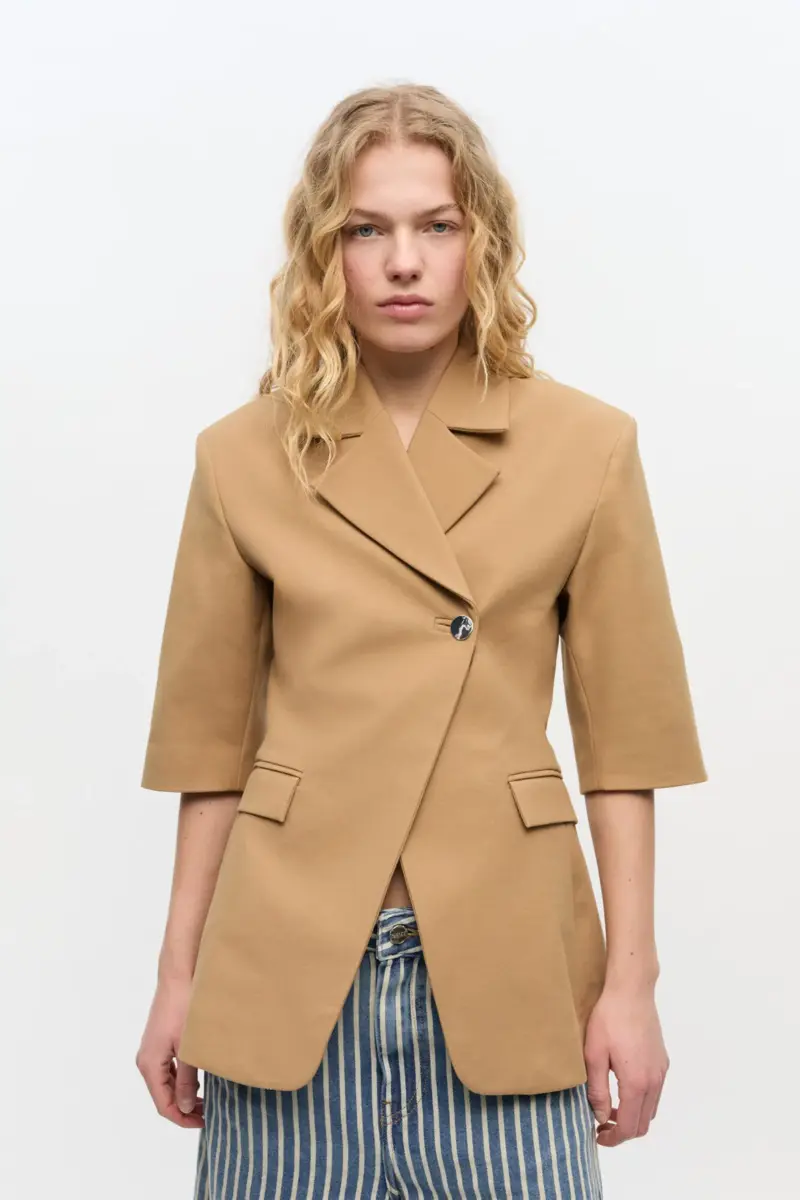 Camel 3/4 Sleeve Blazer