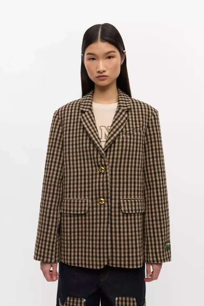 Check Wool Blazer