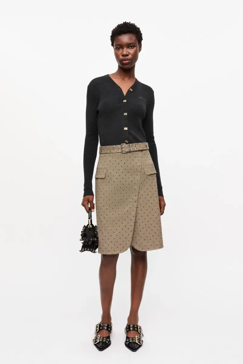 flock check suiting skirt 1 - Flock Check Suiting Skirt