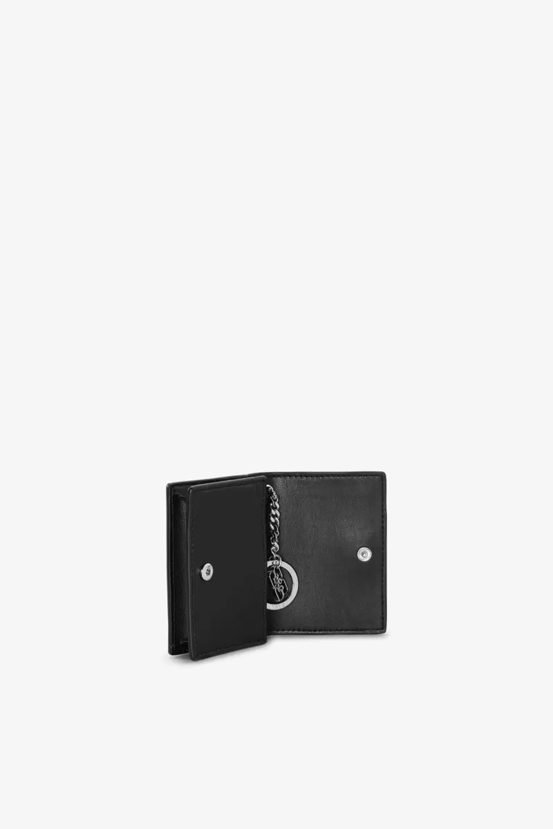 GANNI Bou Card Holder in Black With Flap and Animals