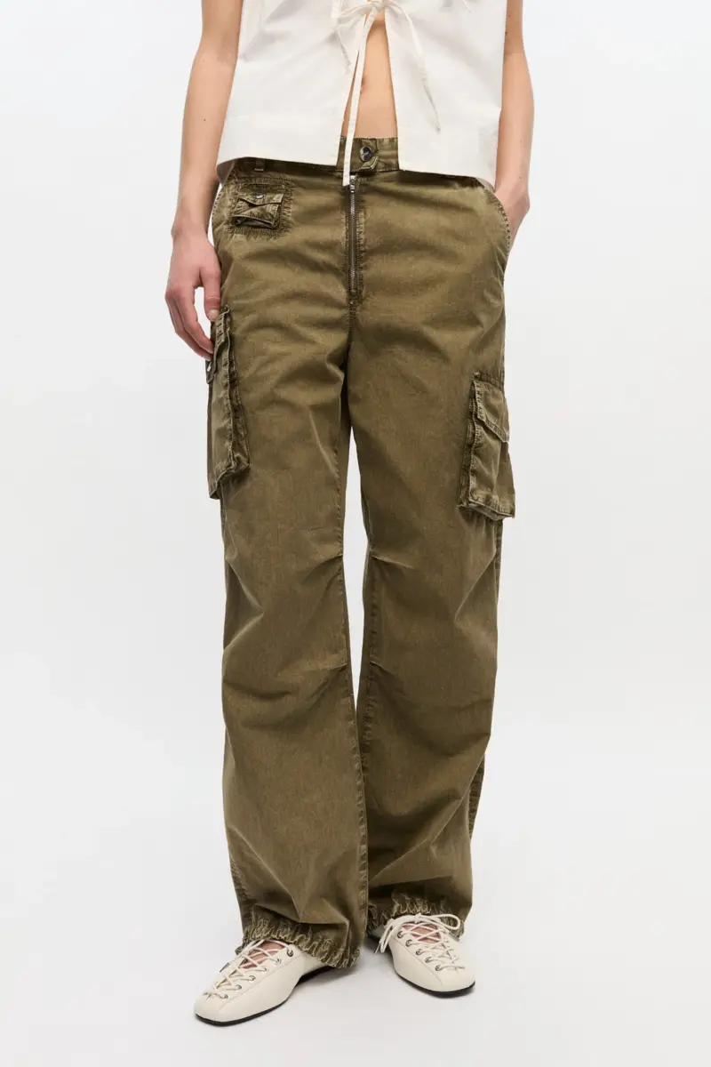 Green Washed Twill Trousers