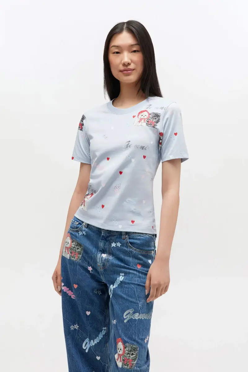 Grey Cropped Animal T-shirt