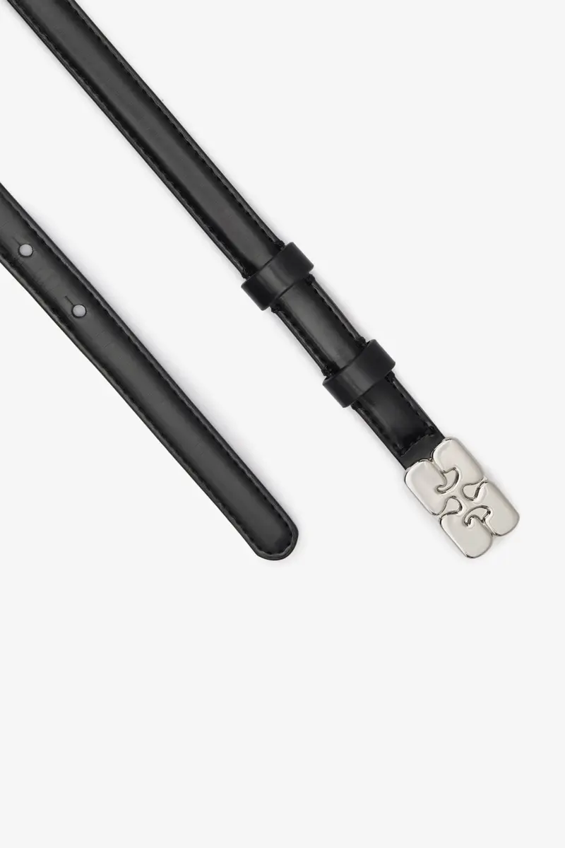 Kat Belt Small in Black Patent