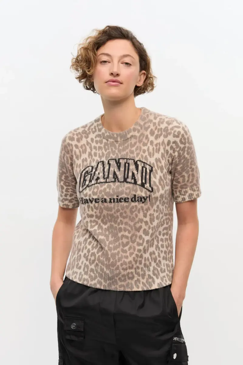 Leopard Wool Mix T-shirt