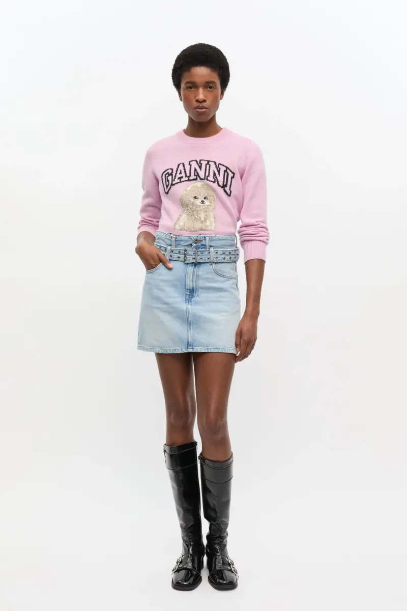 Light Blue Denim Mini Skirt