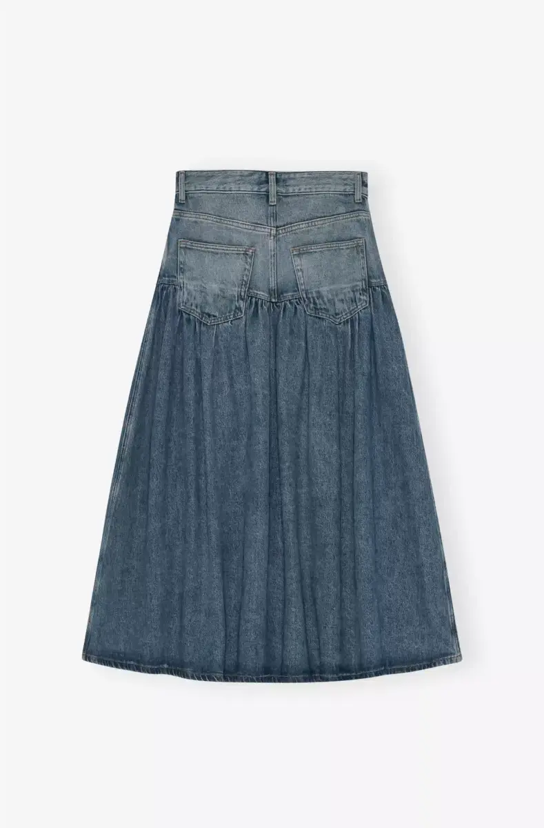 Mid Blue Washed Denim Skirt