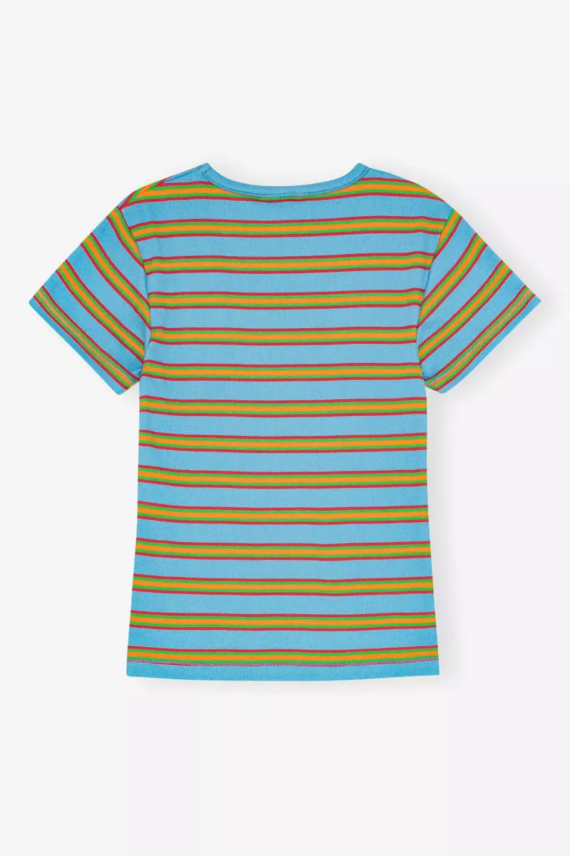 Multicolour Striped Rib T-shirt