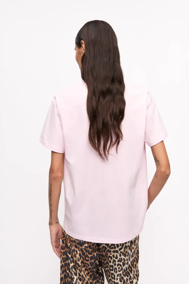 Pink Basic Jersey Leopard Relaxed T-shirt