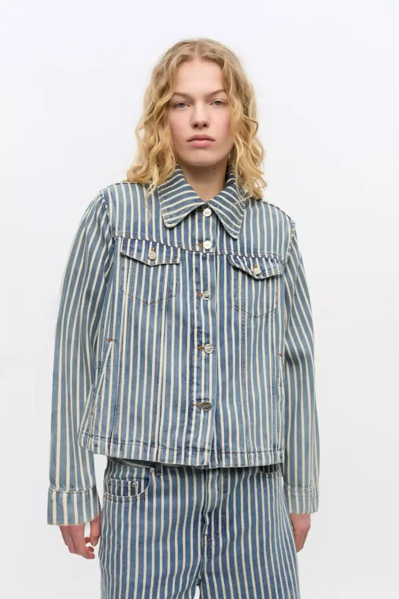 striped denim jacket 1 - Striped Denim Jacket