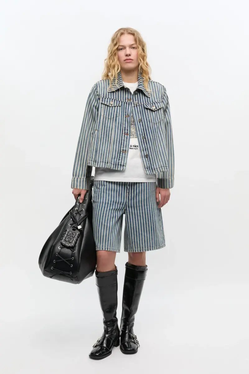 striped denim jacket 2 - Striped Denim Jacket