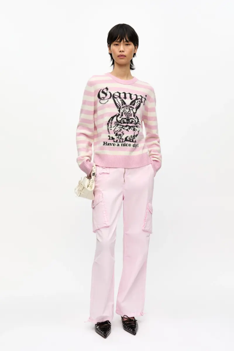 Striped Graphic Wool Bunny Jumper