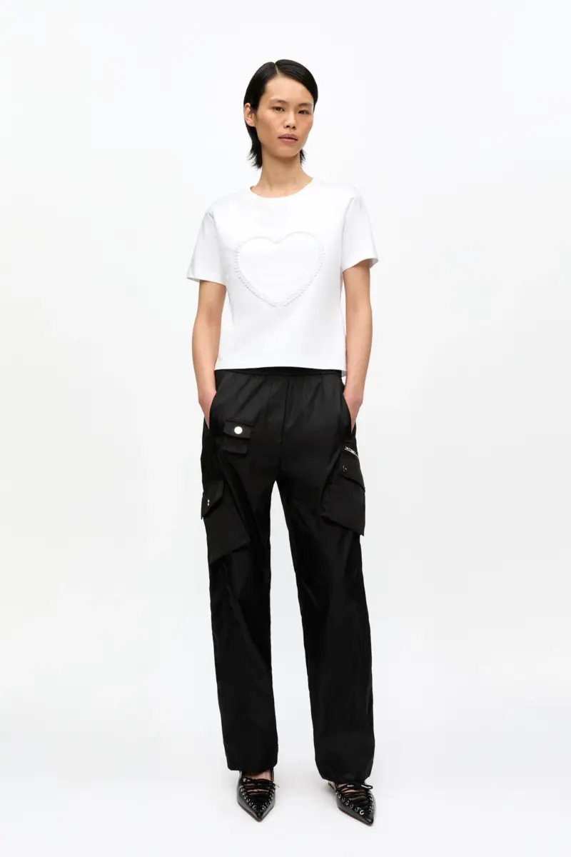 White Cropped Heart T-Shirt