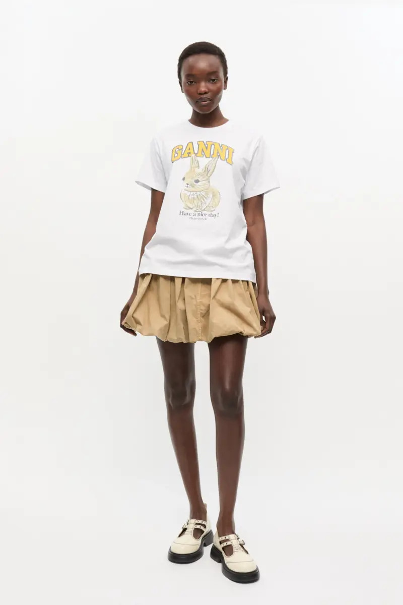 White Relaxed Jersey Bunny T-shirt