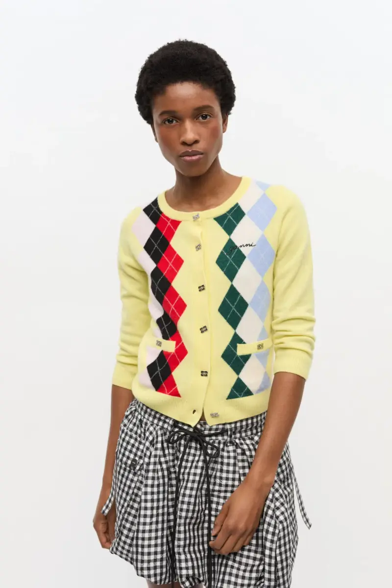 Yellow Check Cardigan